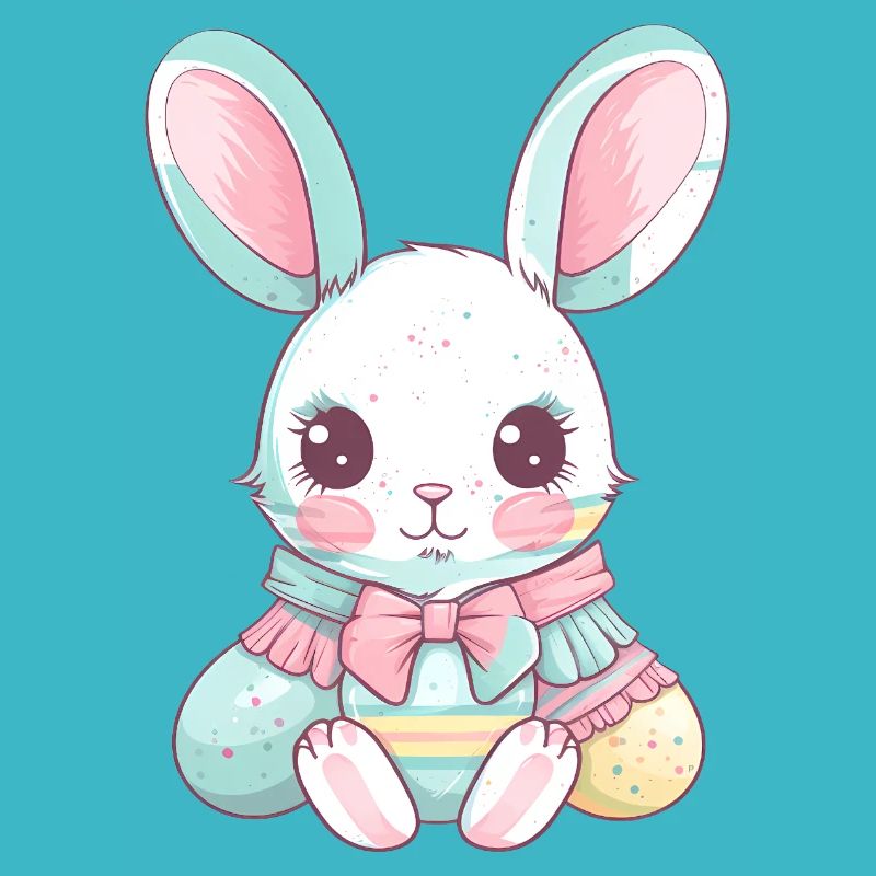 Lapin de Pâques pastel avec arc