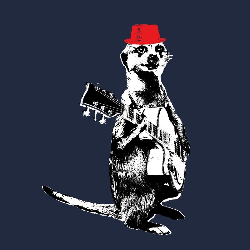 Suricate Guitariste White BG Red Hat