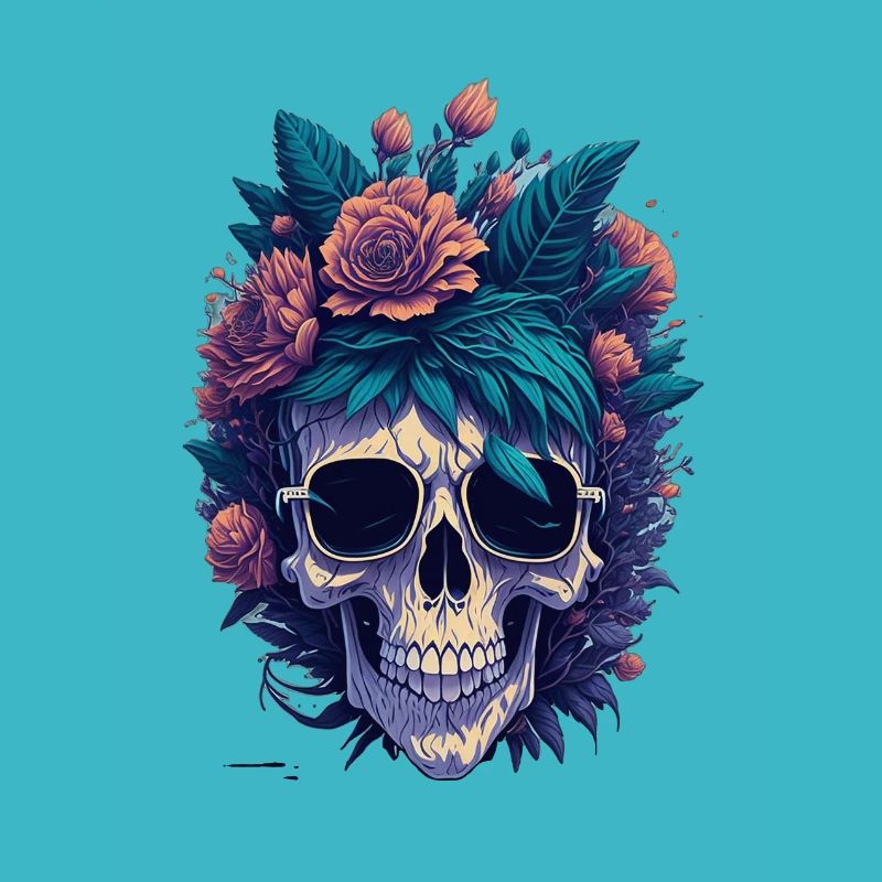 Floral Skull Splashdown: Dead Skull