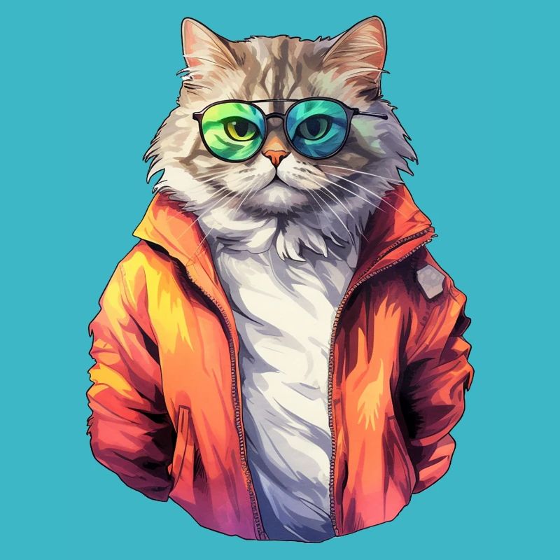 Cool 80s Cat