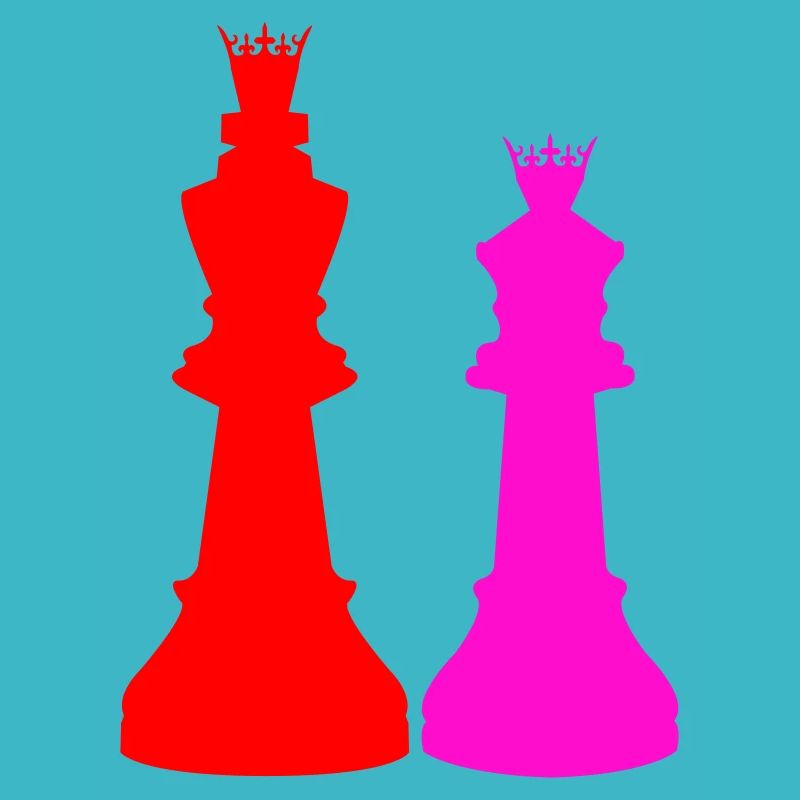 Doppelte Schachqueen Silhouetten