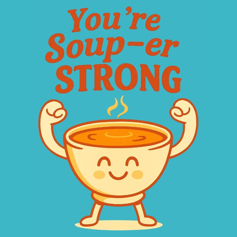 Vous êtes Soup-er Strong Mignon Jeu de mots design