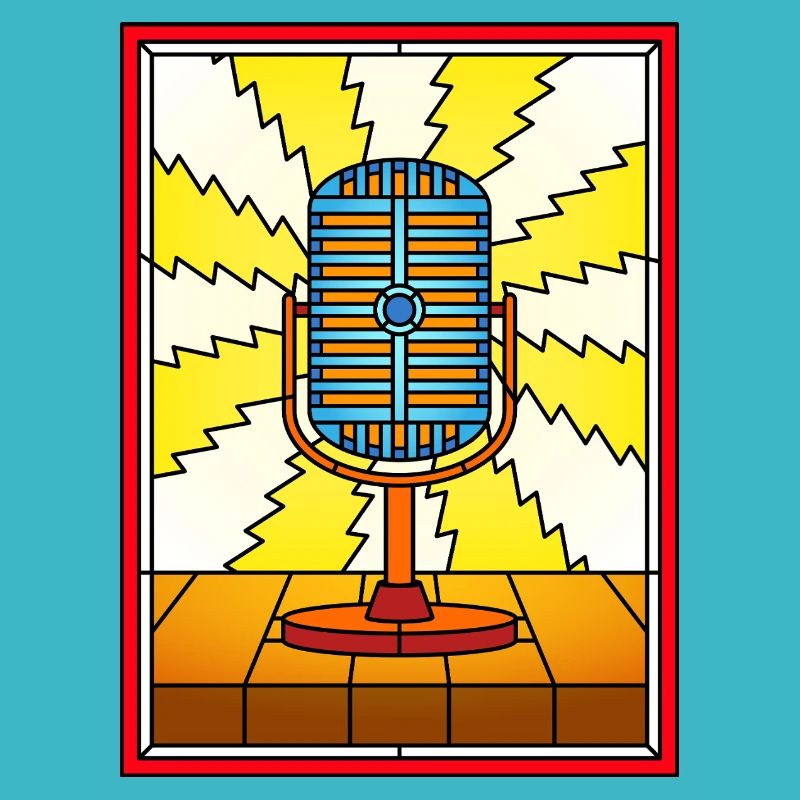 Retro Microphone Lightning Burst