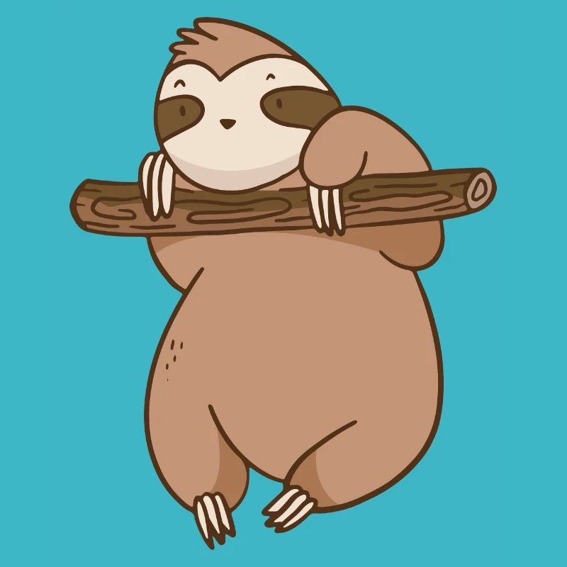 Funny sloth that makes chin-ups