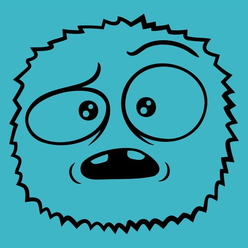 Skeptical face hairy monster