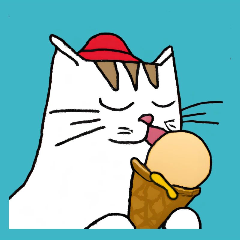 Katze mit Eis