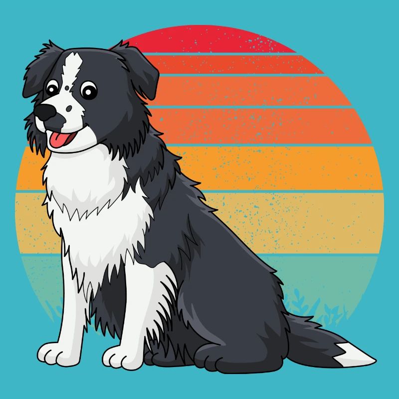 Border collie Retro 2
