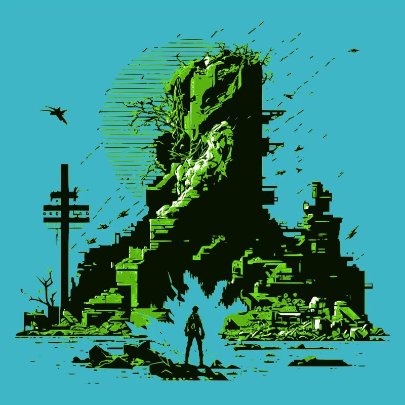 Science Fiction Artwork in 8 Bit Video Game Graphics