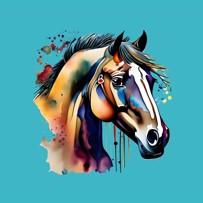 Farbenfrohes Pferd im Splashlook