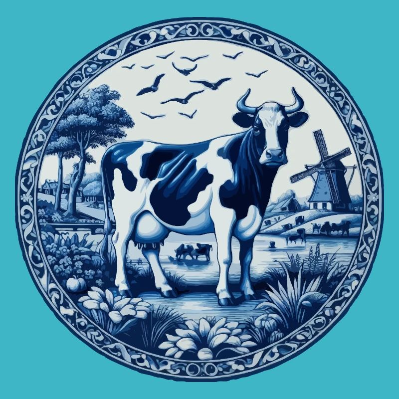 Delft blue cow
