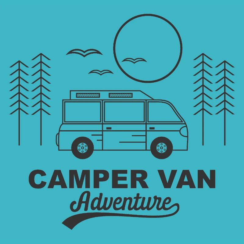 camper van adventure logo design