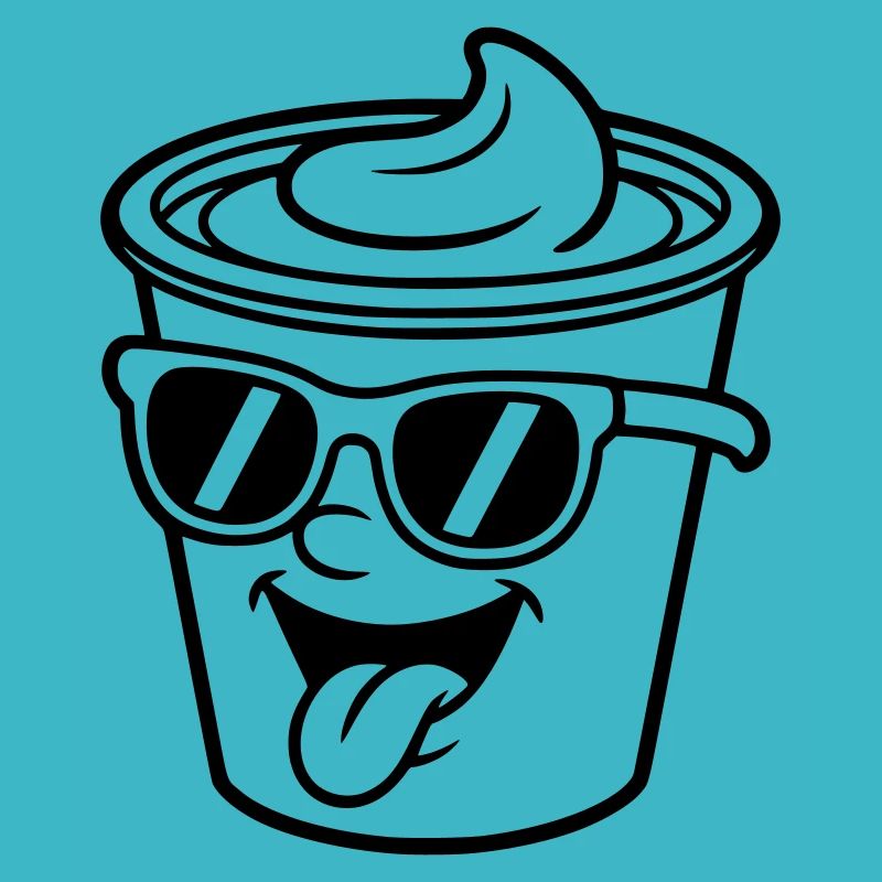 Tasses, crème, yaourt, crème, glace (couleur variable)