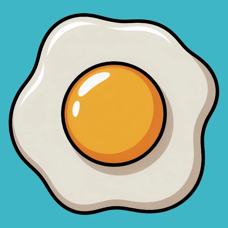 Spiegelei Grafik Eigelb Eiweiss Frühstück