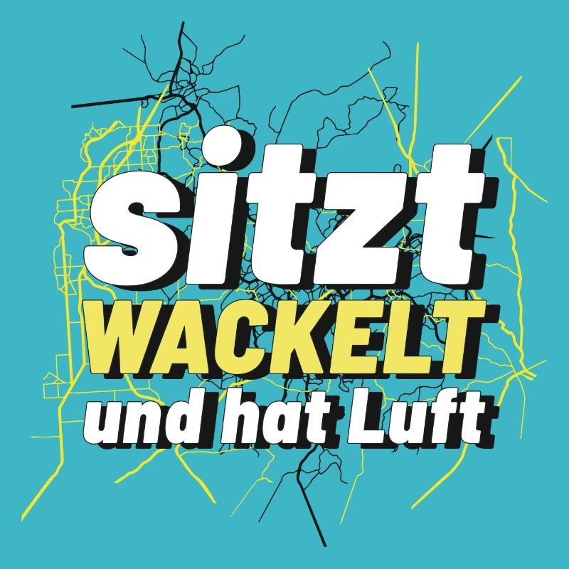 sitzt, wackelt und hat Luft Handwerker Design