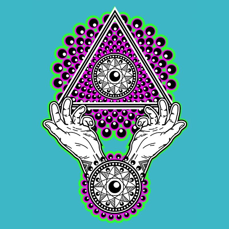 Neon Illuminati Pyramide neongrün - Schwarzlicht