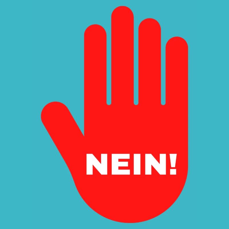 hand rot stop nein halt