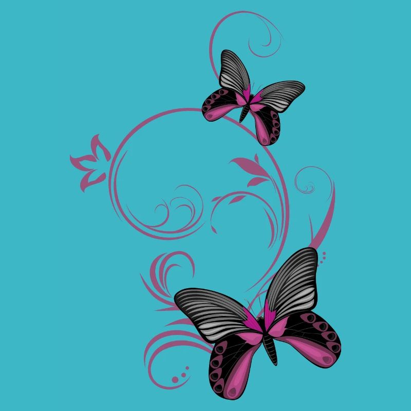 Two stylized butterflies