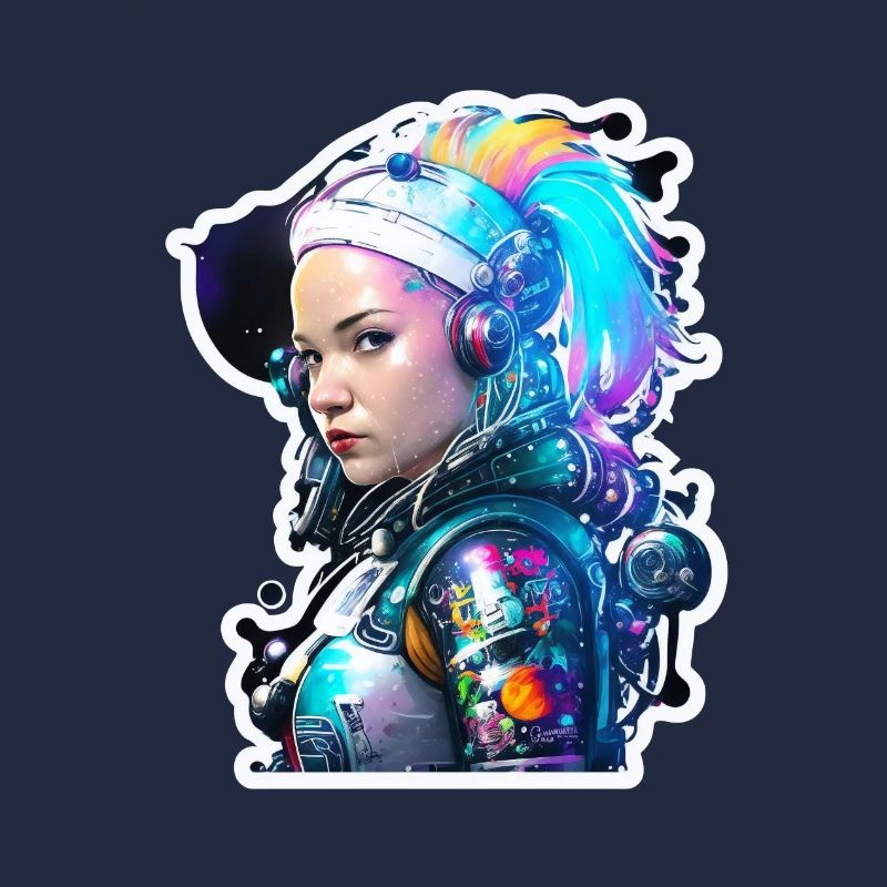 Astronaute de l’espace arc-en-ciel de la voie lactée