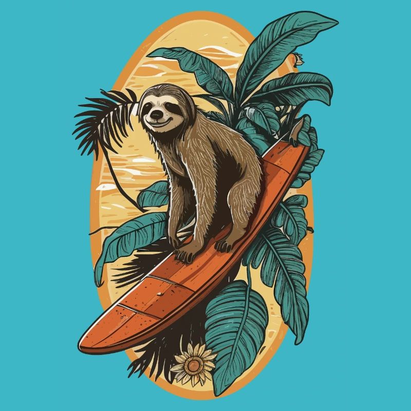 Surfendes Faultier
