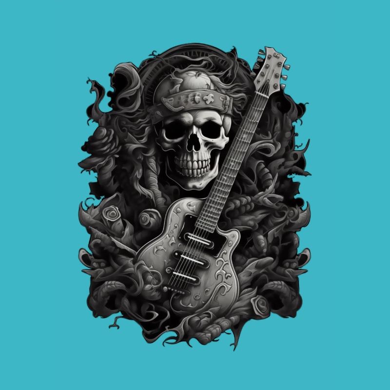 Squelette guitariste