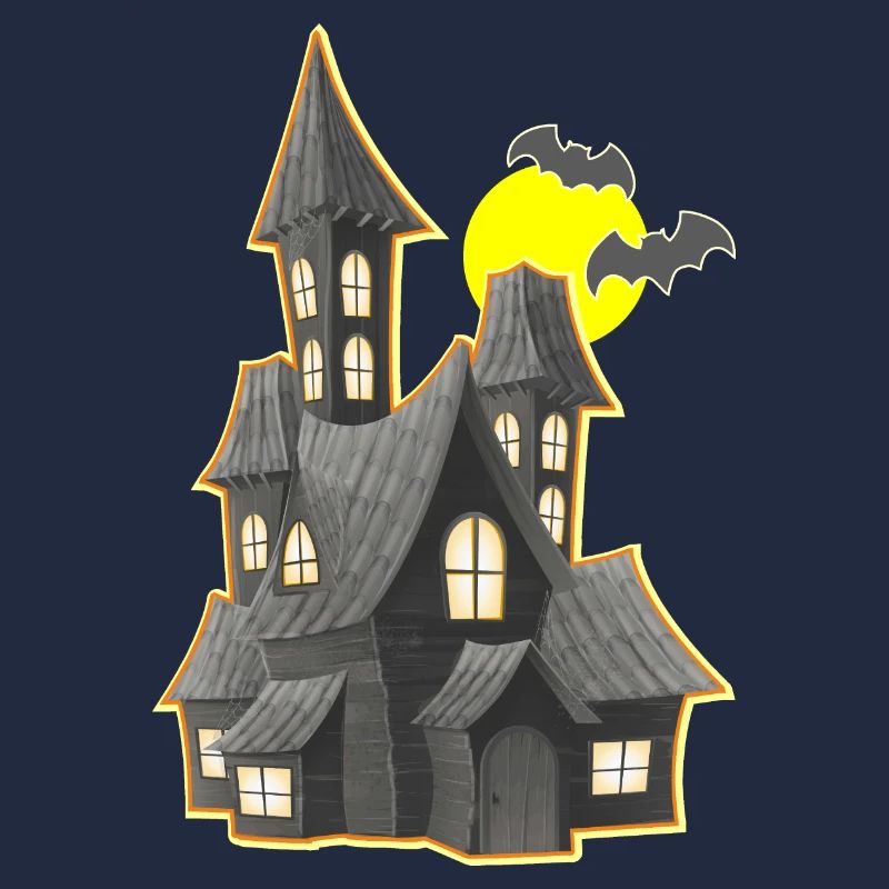 Maison de sorcière pleine lune Halloween