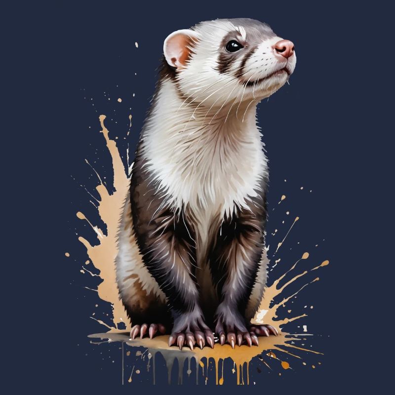 Frettchen Aquarell - Verspieltes Fellknäuel