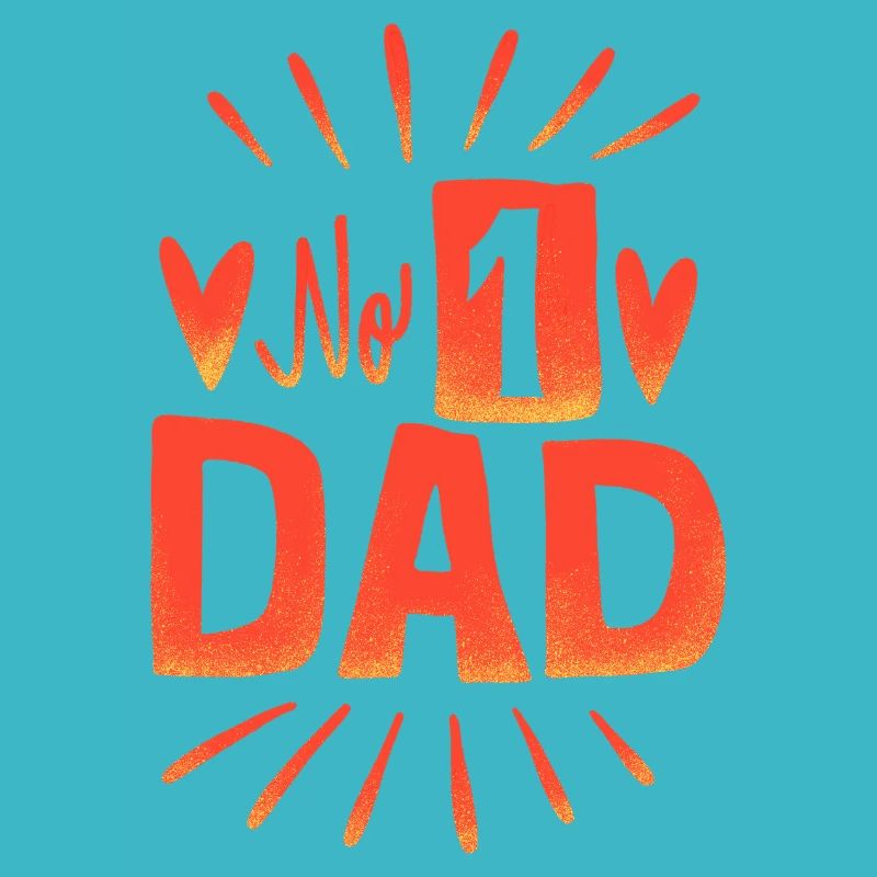 No. 1 Dad – Hearts and Rays Design