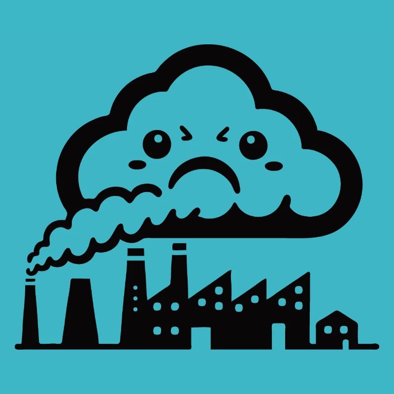 Carbon Dioxide CO₂ – Funny Cloud of Smoke Comic Design