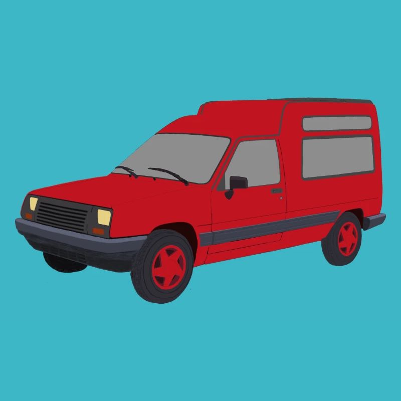 Fourgonnette rouge Rapid Express