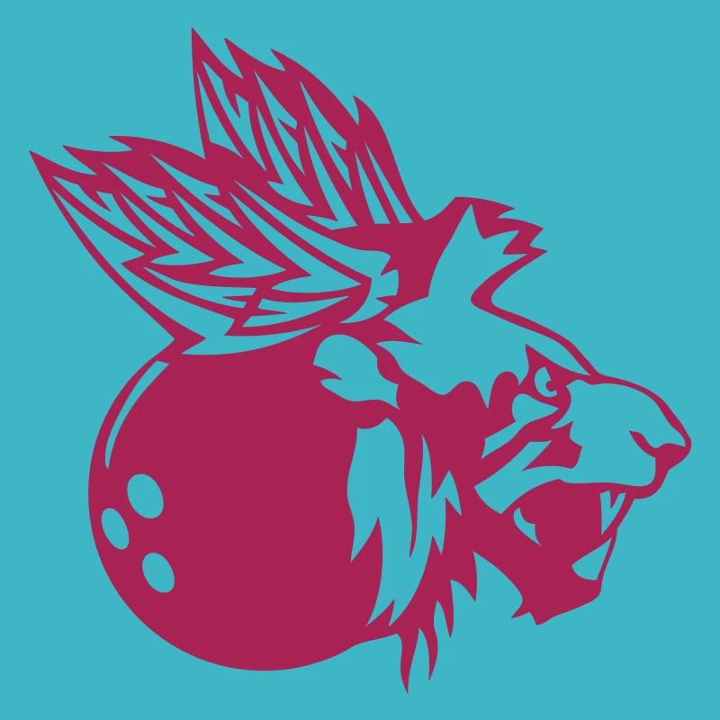 lion bowling logo sport wing