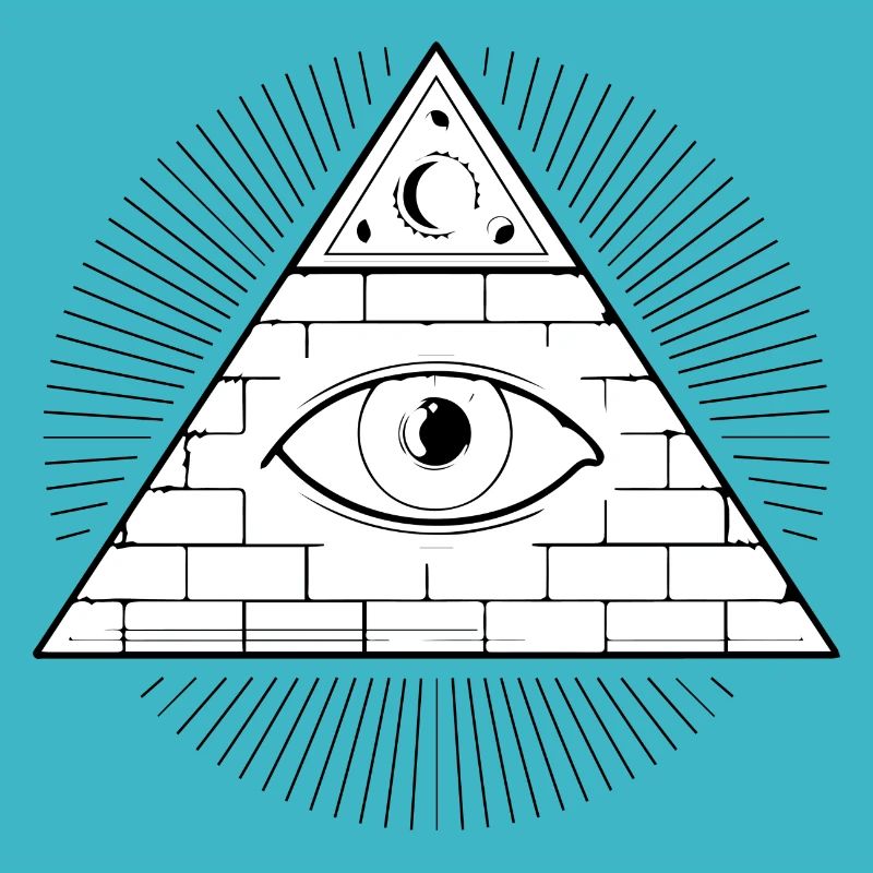 Pyramide de médaille de l'oeil maçon de la société secrète Illuminati