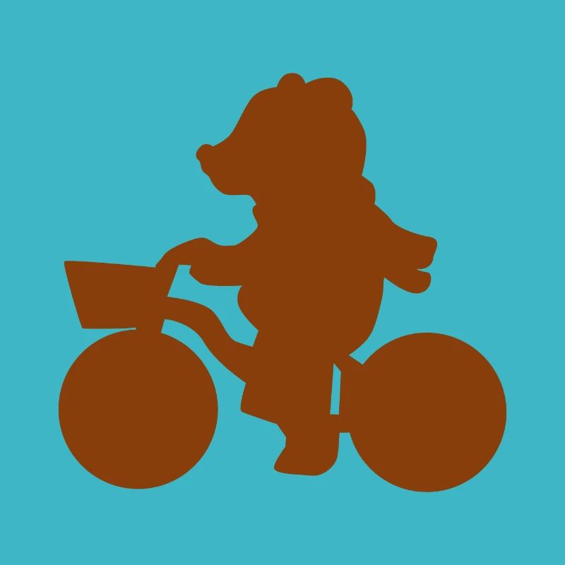 Fahrrad Teddybär Silhouette Geschenkidee