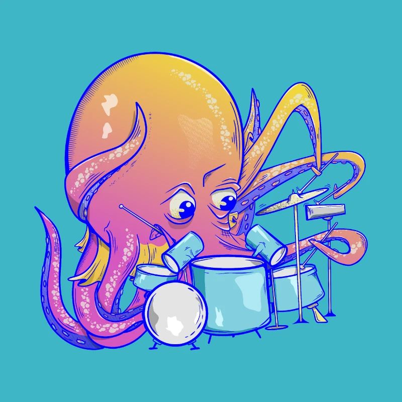 Octopus joue de la batterie