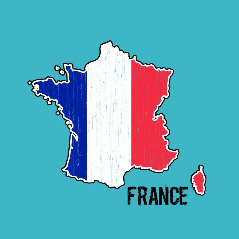 Plan de la carte du drapeau de la France