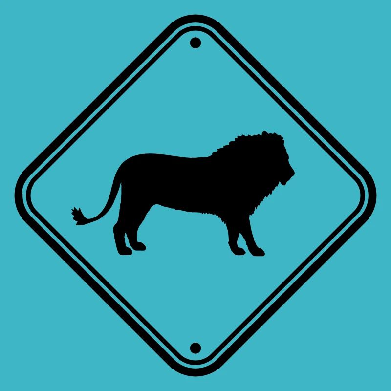 Shield Caution Lion