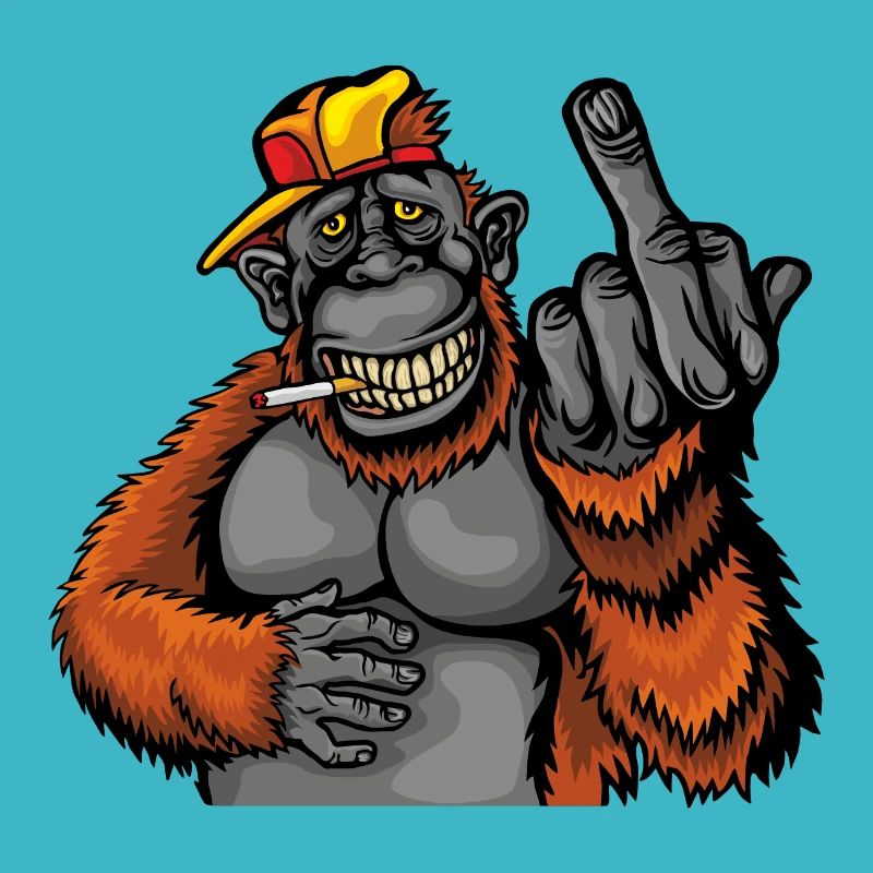 VALEEWEAR - A casual monkey shows middle finger