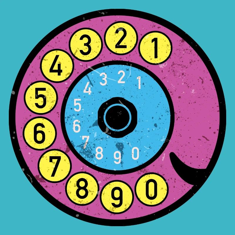 bunte Wählscheibe Vintage Retro Telefon Nostalgie