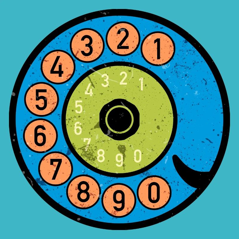 bunte Wählscheibe Vintage Retro Telefon Nostalgie