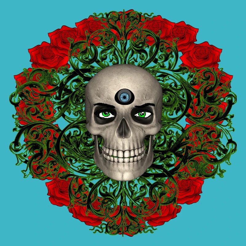 Skull with roses