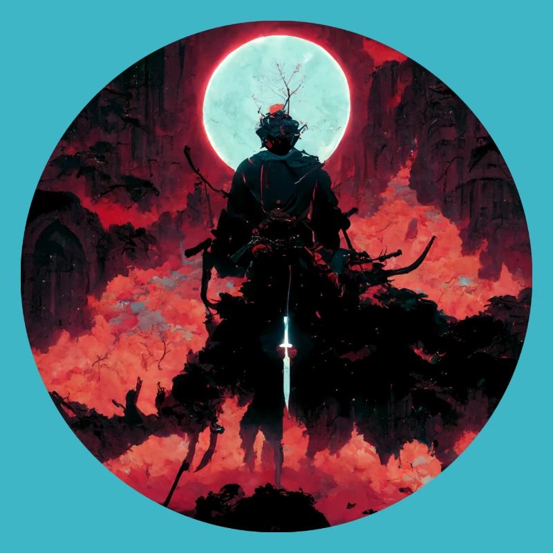 Guerrier du diable avec épée blanche