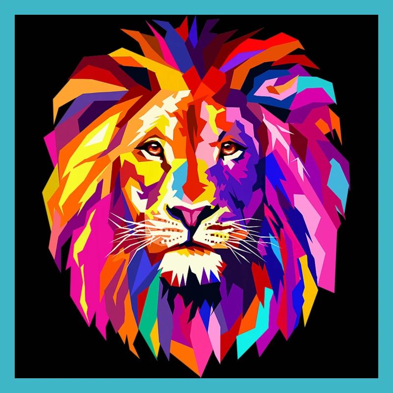 Cool Colourful Lion