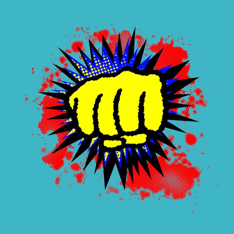 Comic Yellow Fist Boom