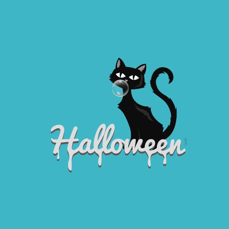 Halloween Katze Vintage Schwarze Möwe