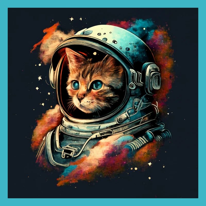 Cosmic cat in aetherpunk style