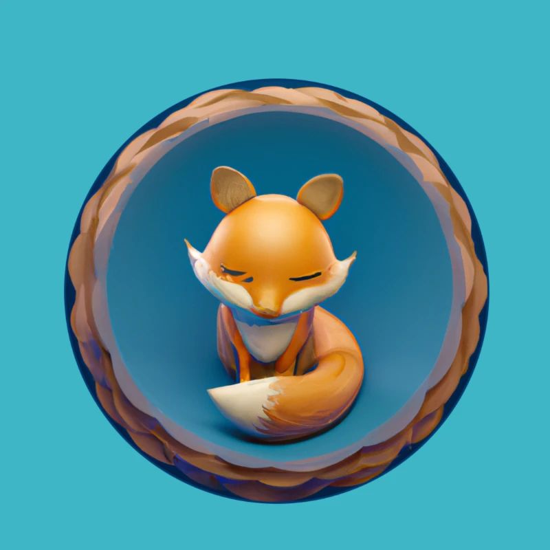 Mignon petit renard roux dans un cercle