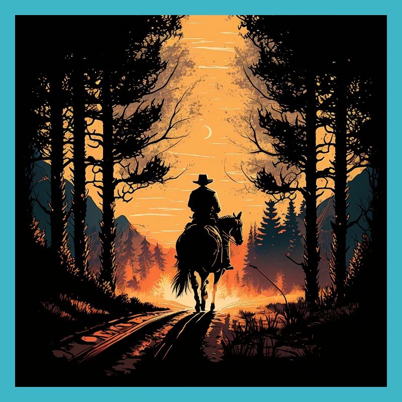 A Cowboy at sunset
