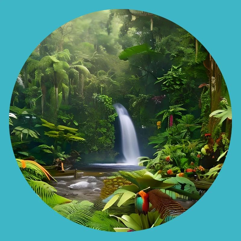 Cascade dans la forêt tropicale