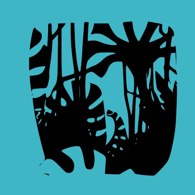 Silhouette des Dschungels