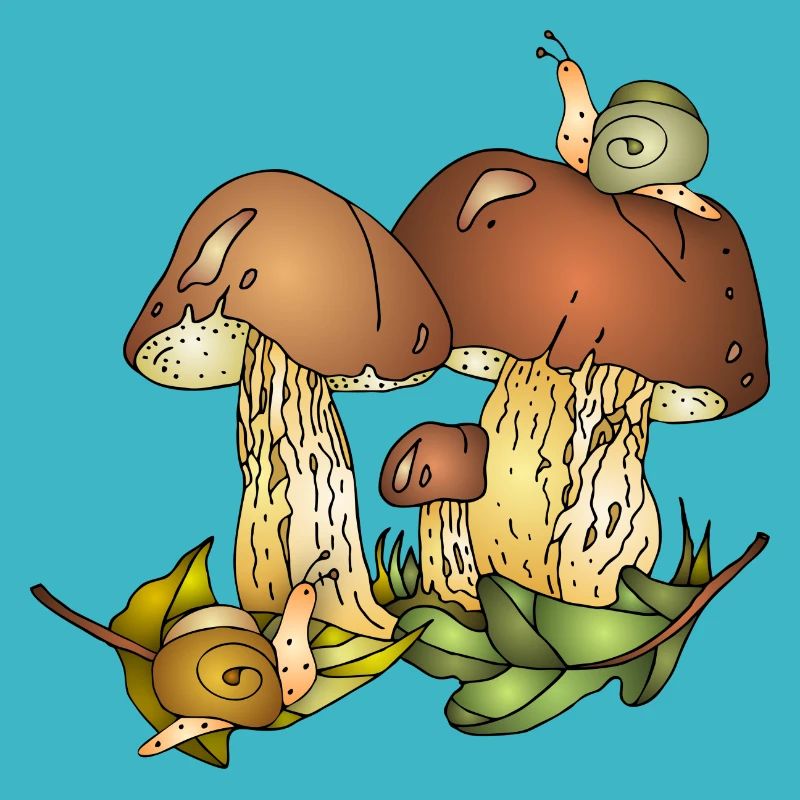 Mushrooms and snails