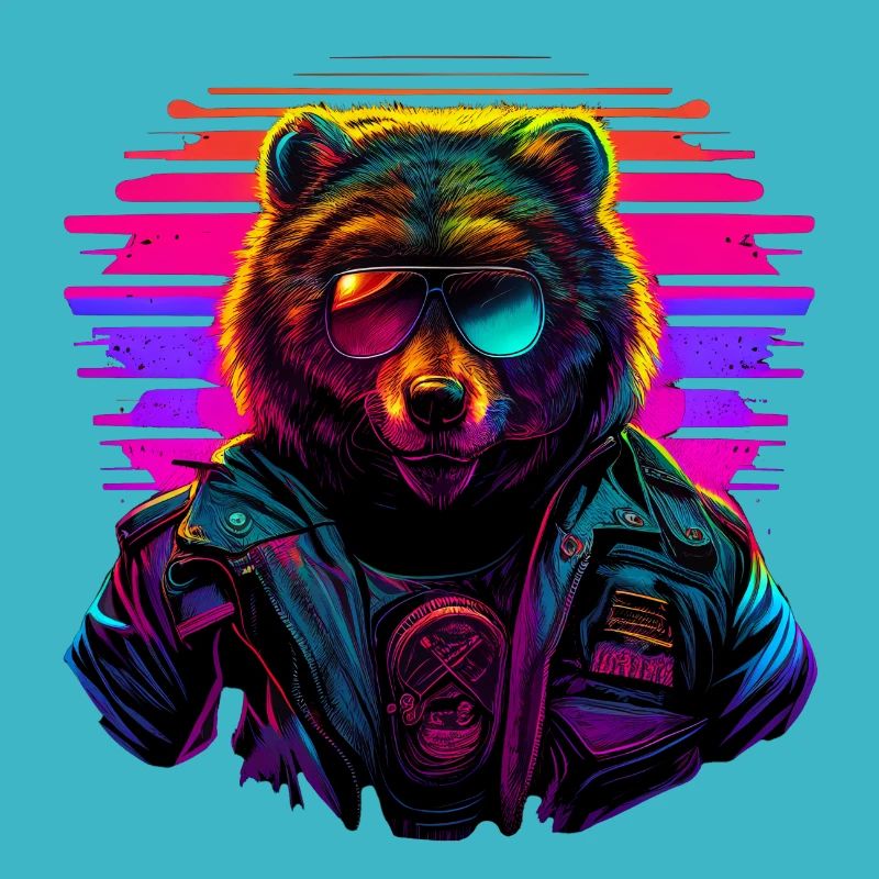 Retro Emblems - Animal - Pilot Bear